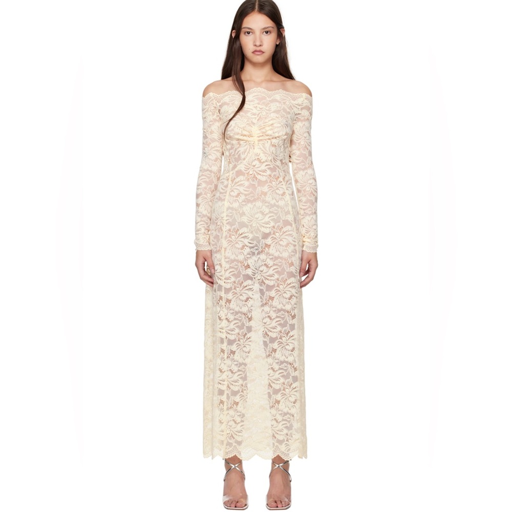 Rabanne ivory lace midi/maxi dress